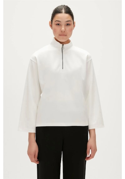 Bad Bear Lexi Half-zip Off-white Beyaz Yarım Fermuarlı Kadın Sweatshirt Siyah