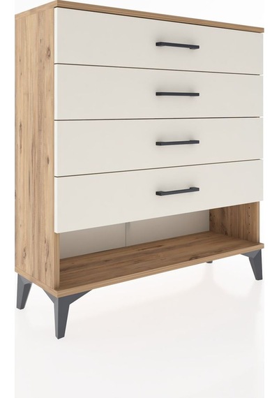 Arges Şifonyer 4 Çekmeceli 88x30x96 Çam-aytaşı Çam