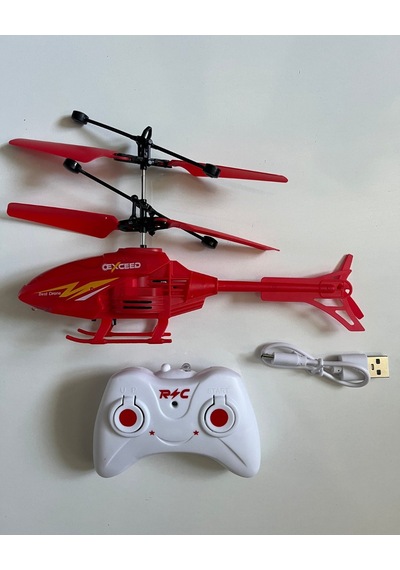 Uzaktan Kumandalı Helikopter 18 Cm Kırmızı Renkli
