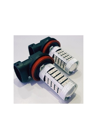 Femex Sis Led Ampul H8/11 2835 Chip 9w Led Ampul 66smd Ultra Parlak Mercekli Mavi