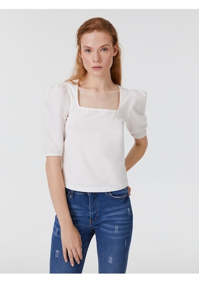 LOFT Slim Fit Kadın Tshirt K.kol Lf2031906 Q1.v1 Beyaz