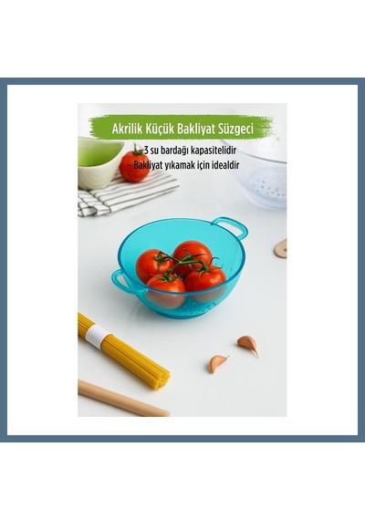 Buradabulabilirsin Akrilik Aquamarin Mini Pirinç Süzgeçi & Bakliyat Süzgeçi 3 Su Bardağı Ölçülü Bbz Çok Renkli