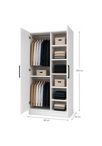 Gani Home Selen 2 Kapaklı Gardırop M-3 Modern Elbise Dolabı Suntalam