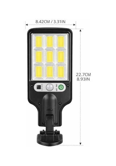 Güneş Enerjili Sensörlü Solar Led Lamba 72 Led Hareket Algılayıcılı Dış Mekan Duvar Aydınlatması Su Geçirme