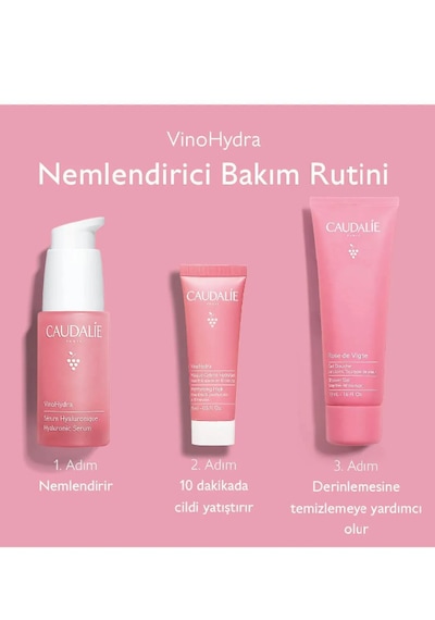 Caudalie Vinohydra Hiyalüronik Serum 30 ML + Duş Jeli 50 ML + Nem Maskesi 15 ML