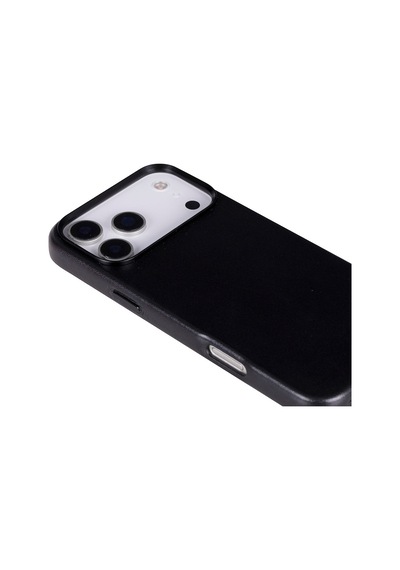 Bloomcase Premium Mono Obsidian Black Apple iPhone Uyumlu 17 Pro Max/ 18 Pro Max 6.9" Hakiki Deri Magsafe Kılıf Siyah