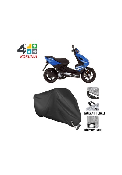Yamaha Aerox 100 Motosiklet Brandası ( Kilit Uyumlu - Siyah