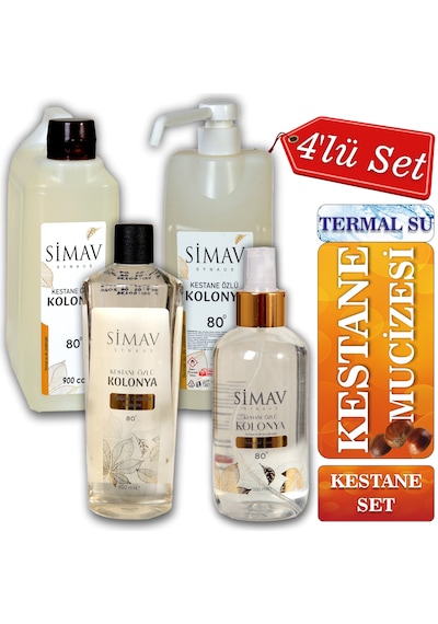 Simav Synaus Kestane Özlü ve Termal Sulu Kolonya Seti 4'lü