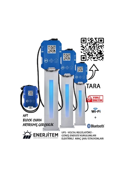 Enerjitem Işıklı Stant Wifi Bluetooth 11 KW Elektrikli Araç Şarj İstasyonu