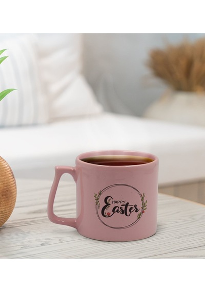 Bk Gift Happy Easter Tasarımlı Pastel Pembe Middle Kupa Bardak, Arkadaşa Hediye, Ev Hediyesi, Paskalya Bayramı Hediyesi, Ofis Hediyesi-9