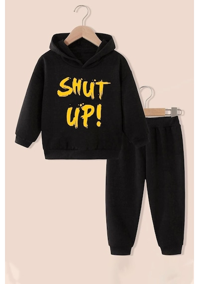 Uyguntarz Çocuk Shut Up Eşofman Takımı Siyah
