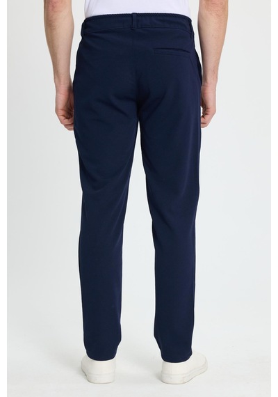 Tudors Erkek Slim Fit Dar Kesim Beli Lastikli Bağcık Detaylı Lacivert Pantolon-41666 Tudors Erkek Slim Fit Dar Kesim Beli Lastikli Bağcık Detaylı Lacivert Pantolon-41666