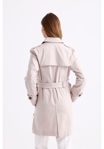 Pastelastore Esnek Pamuk Gabardin Kısa 80cm Omuz Apoletli Kemerli Kadın Trençkot 1120 Taş Rengi Taş Pastelastore Esnek Pamuk Gabardin Kısa 80cm Omuz Apoletli Kemerli Kadın Trençkot 1120 Taş Rengi Taş