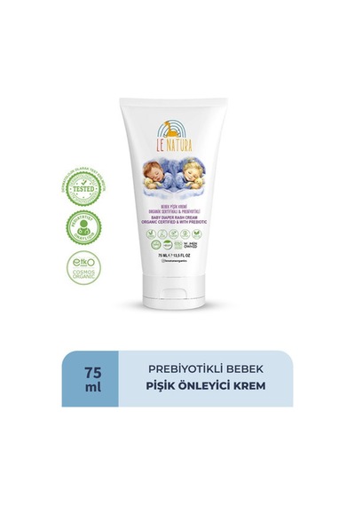 Le Natura Organik Vegan ve Prebiyotikli Bebek Pişik Kremi 75 ML