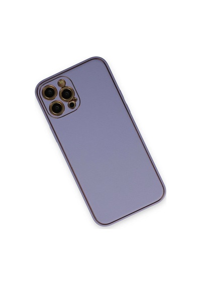 Apple iPhone Uyumlu  Uyumlu 12 Pro Kılıf Coco Deri Silikon Kapak - Açık Lila Renkli