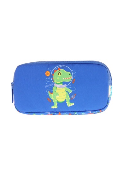Kaukko Kids Mavi Yeşil, Dinazor, Erkek Çocuk Üç Bölmeli Okul Kalem Çantası - L8262 Mavi - Yeşil