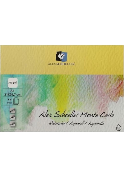 Alex Schoeller A4 Monte Carlo 10'lu 21x29.7 CM Sulu Boya Resim De