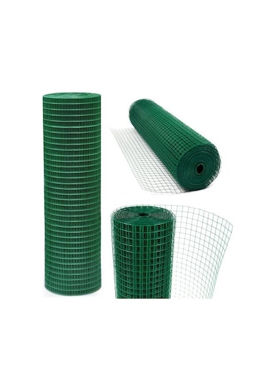 Puntalı Çit Teli Yükseklik 100 Cm 12X12 Mm Pvc Kaplı Yeşil 25 Mt N11.8