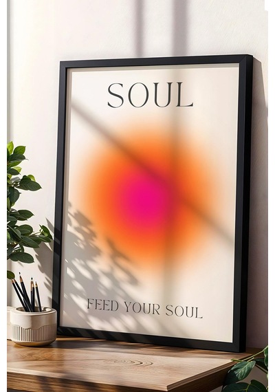 Feed Your Soul Çerçeveli Tablo Aura Enerji Renkleri
