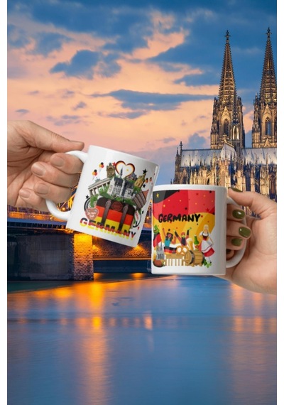 Almanya Kupa Bardak 2 Adet Seyahat Hatıra Germany Mug