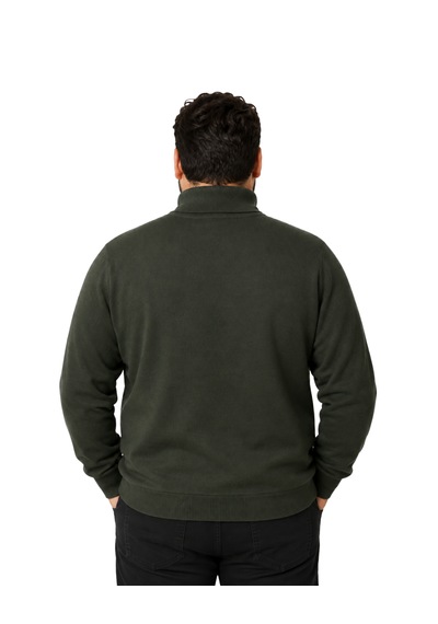 Battalmoda Erkek Büyük Beden Haki Tam Balıkçı Pamuklu Kazak 3xl-4xl-5xl-6xl