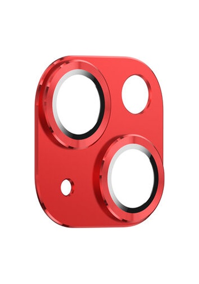 Apple Uyumlu iPhone 14 / 14 Plus Metalik Seri Kamera Lens Koruyucu Kırmızı Kırmızı
