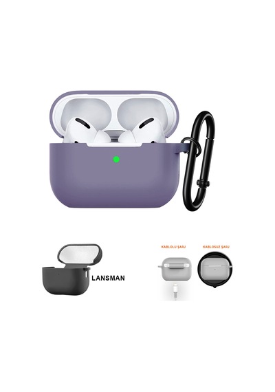 Airpods Pro 2 Uyumlu Premium Lansman Kılıf Kadife İç Astarlı Darbe Emici Silikon Soo-156 Pembe