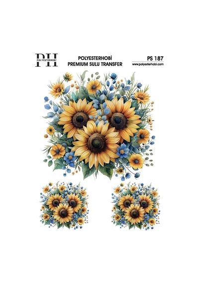 Polyesterhobi Premium Sulu Transfer 25x35 Cm Çiçek Desenli Ps 187