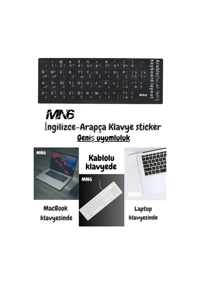 Mn6 Map01 Arapça Klavye Etiketi/silinmez-10 Adet/notebook-pc Uyumlu/arapça Klavye Sticker
