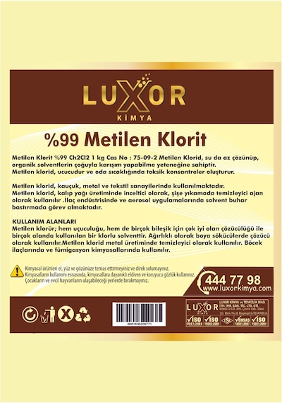 Luxor Kimya %99 Metilen Klorit 6 Kg