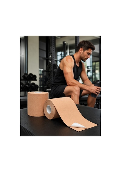 Kinezyo Bandı Spor Bandı Diz Omuz Bel İçin Esnek Kinesio Teyp Fizyoterapi Bandı 5cm X 5m