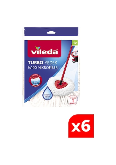 Vileda Turbo Üçgen Başlık Mikrofiber Yedek Paspas 6'lı