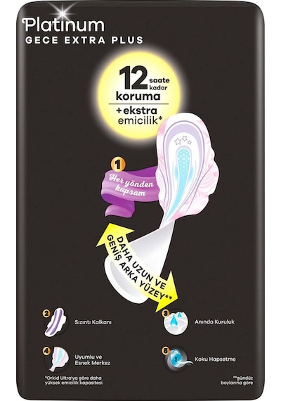 Platinum Gece Ekstra Boy 4 20 Adet Hijyenik Ped 4 Adet