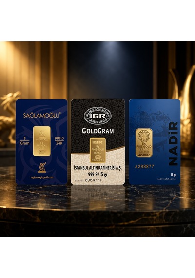 5 Gram Külçe Altın 24 Ayar 995,0 / 999,9 Saflık Rafineri Ambalajlı, Seri Numaralı