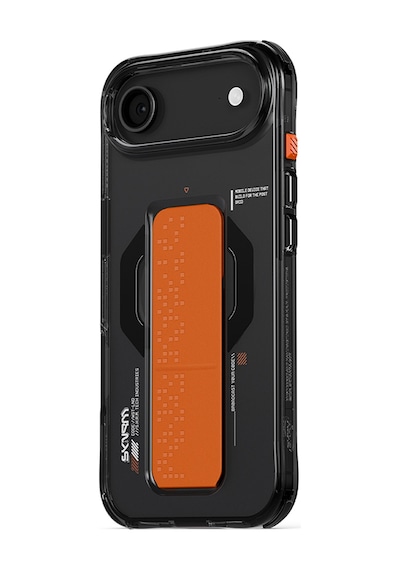 Apple Uyumlu iPhone 17 Air Kılıf M-safe Şarj Özellikli Airbag Tasarımlı Standlı Skinarma Haxa Kapak Füme Füme