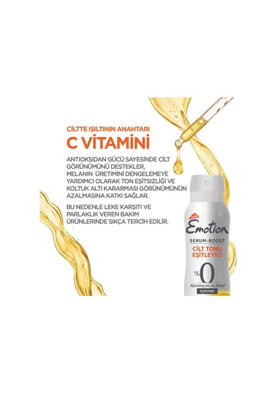 Serum Boost Cilt Tonu Eşitleyici Kadın Sprey Deodorant Alüminyum&alkol İçermez 3x150 Ml