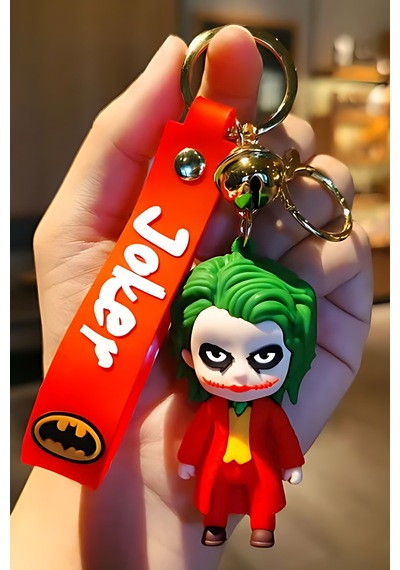 Joker Kırmızı Figürü Anahtarlık Aksesuar Çanta Süsü Silikon 3d Aksiyon Figürü