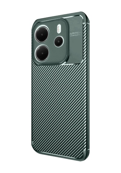 Redmi Note 14 4g Kılıf Auto Focus Karbon Kapak - Koyu Yeşil Çok Renkli