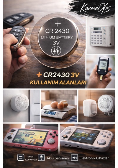 Cr2430 3v Lityum Düğme Pil 2 Li Paket Araç Kumandası, Sensör, Tartı Ve Elektronik Cihaz Pili
