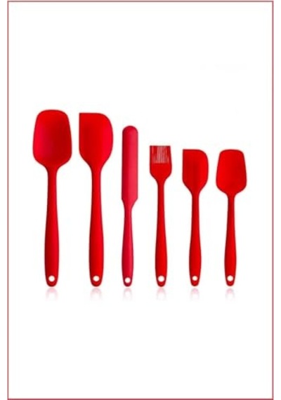 Ayrex Ezmk Ev Gereçleri Silikon Mutfak Seti 6'li, Isıya Dayanıklı Yanmaz Yapışmaz Silikon Spatula Seti 6 Parça K Diğer