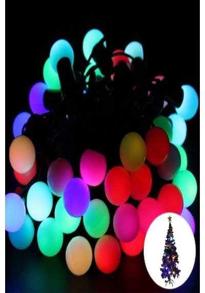 5mt Rgb 50 Led Fişli Noel Parti Yılbaşı Ağaç Dekoratif Aydınlatma Lambası Animasyonlu Süsleme RGB