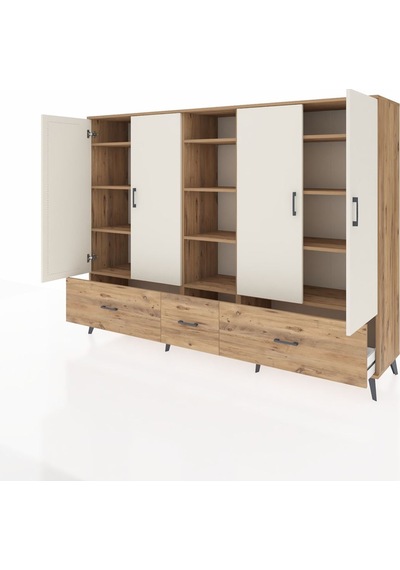 Hyperion Dolap 12 Raflı 3 Çekmeceli 4 Kapaklı 220x44x163 Çam-ayta Çam-aytaşı/çam Hyperion Dolap 12 Raflı 3 Çekmeceli 4 Kapaklı 220x44x163 Çam-ayta Çam-aytaşı/çam