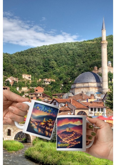 Kosova Kupa Bardak 2 Adet Seyahat Hatıra Kosovo Mug