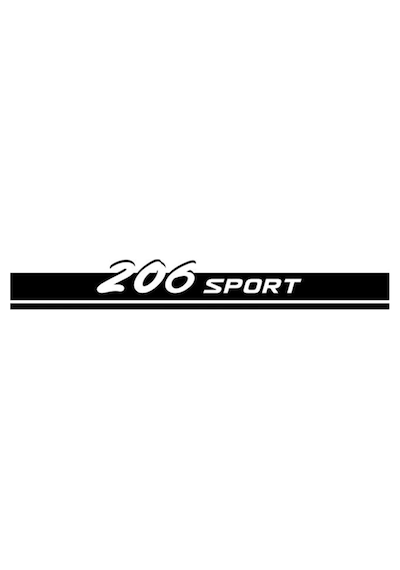 Peugeot 206 Sport Yazılı Ön Kaput Sticker Etiket Modeli
