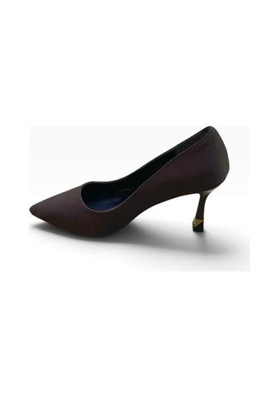 By Doğanrenas Kadın İnce Topuk Saten Stiletto Kahverengi - 942600550 Kahverengi