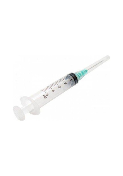 Genject 3 Parça 21G 0.80 x 38 MM Yeşil Uçlu  Enjektör 250'li 5 ML