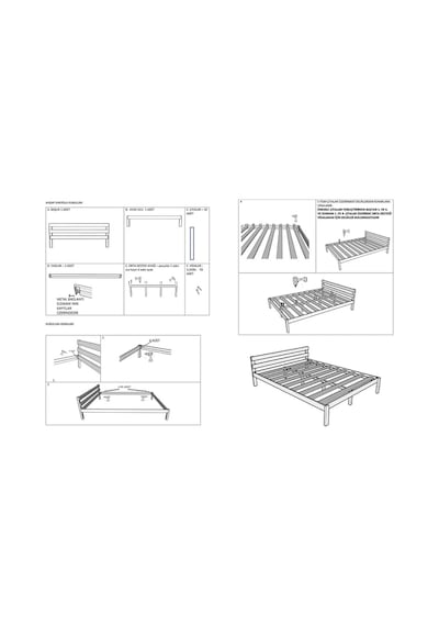 150cm X 200cm Masif Ahşap 2 Kişilik Yuvarlak Çıtalı Başlıklı Karyola Ceviz Rengi 150cm X 200cm Masif Ahşap 2 Kişilik Yuvarlak Çıtalı Başlıklı Karyola Ceviz Rengi