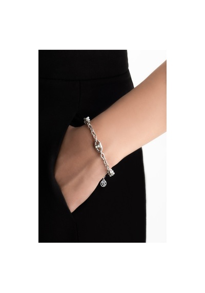 So Chic Audrey 18 Ayar Beyaz Altın Kaplama 19 Cm Gümüş Zincir Bileklik Beyaz