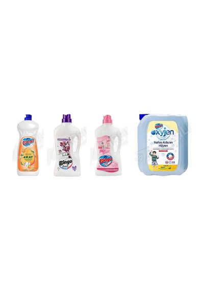Bingo Bulaşık Deterjanı 650 Ml + Yüzey Tem. Fresh 2.5 Lt + Yüzey Tem. Fresh 2.5 Lt + Çamaşır Suyu 4 Lt 4'lü Set Diğer