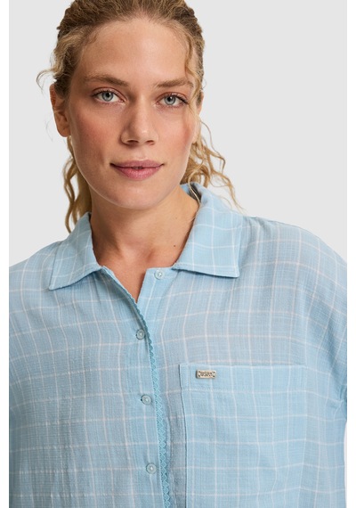 U.S. Polo Assn. U.s. Polo Assn. Kadın Mavi Gömlek Desenli 50324650-vr036